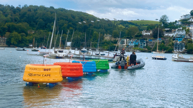 MarkSetBots being towed out to course