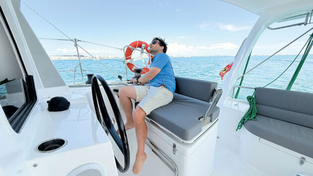 There’s good views from the helms outboard or though the window